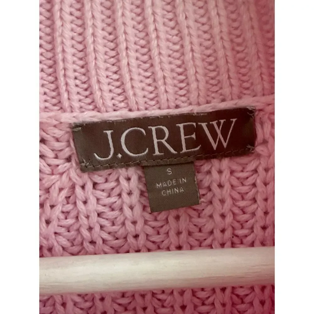 J. Crew Relaxed Long Sleeve Rollneck Knit Pullover Sweater Pink Women's Size S - Picture 10 of 11